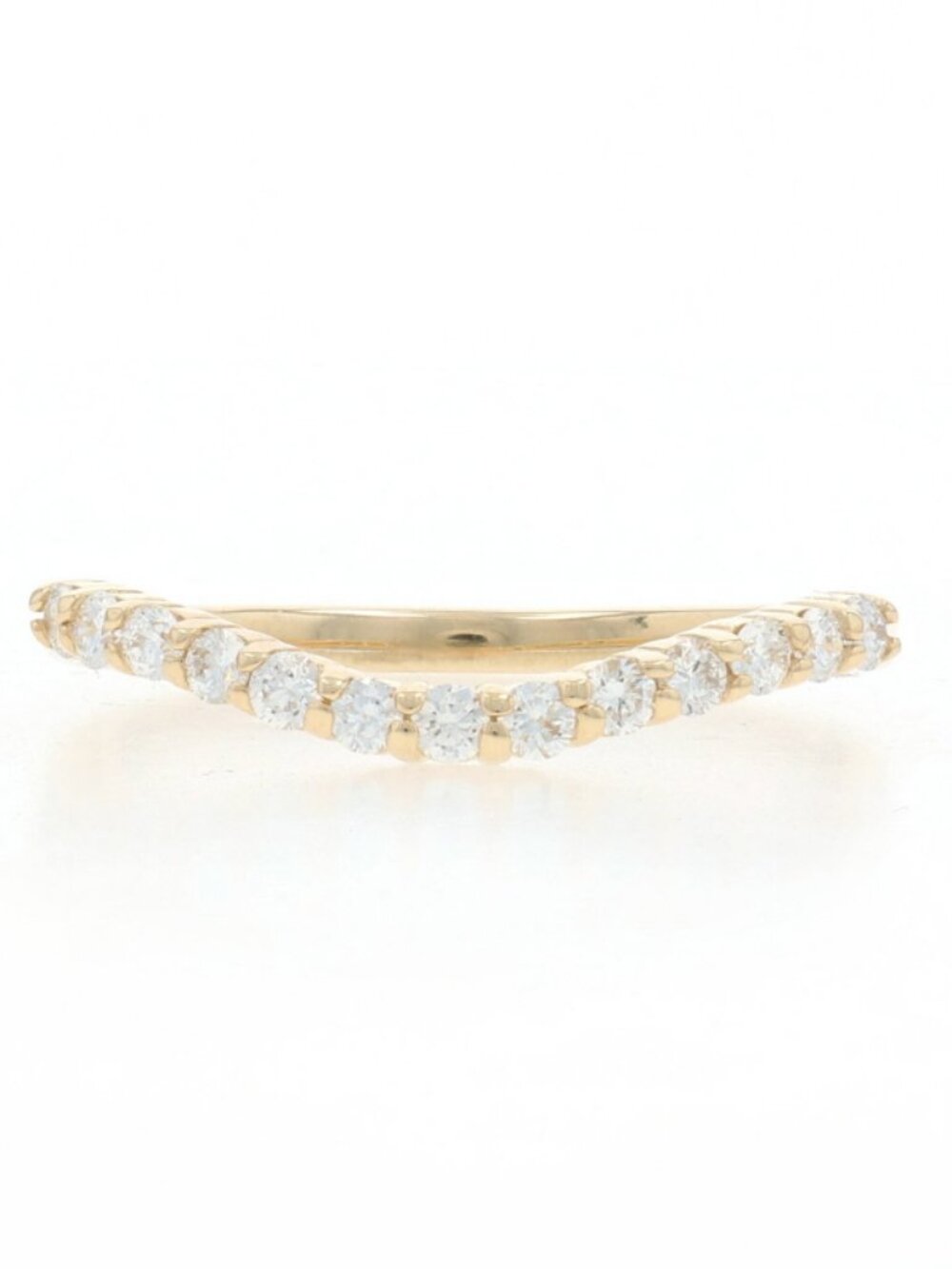 Yellow Gold Diamond Enhancer Wedding Band - 14k Round .28ctw Guard Ring